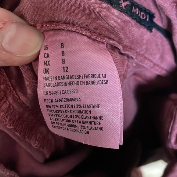 American Eagle Outfitters size 8 Midi Chino Mauve Pink Mid-rise 5” Inseam Shorts - Picture 11 of 12